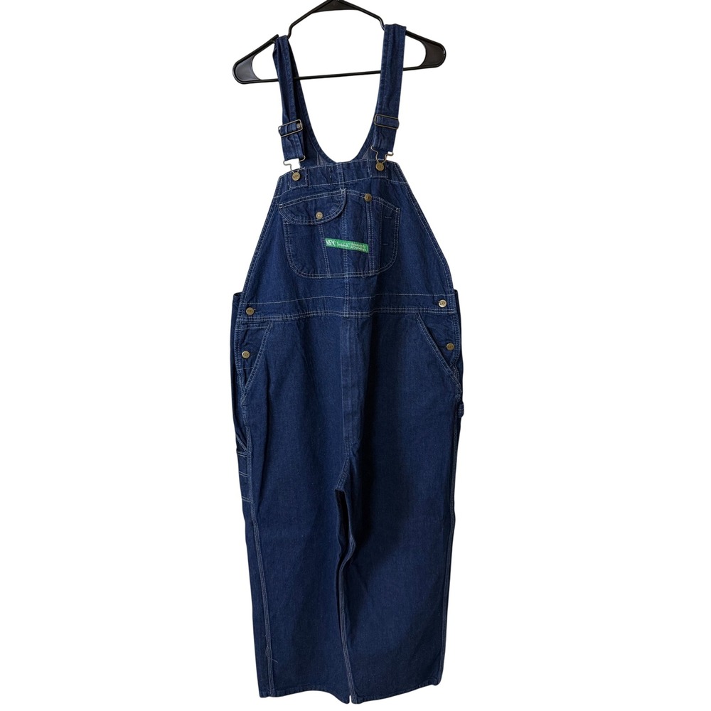 Key Imperial Mens Denim‎ Bib Overalls Indigo Blue Workwear 44x28 FS 2557 Cotton